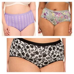 3 CACIQUE WOMEN'S PLUS COTTON FULL BRIEF SIZE  30-32